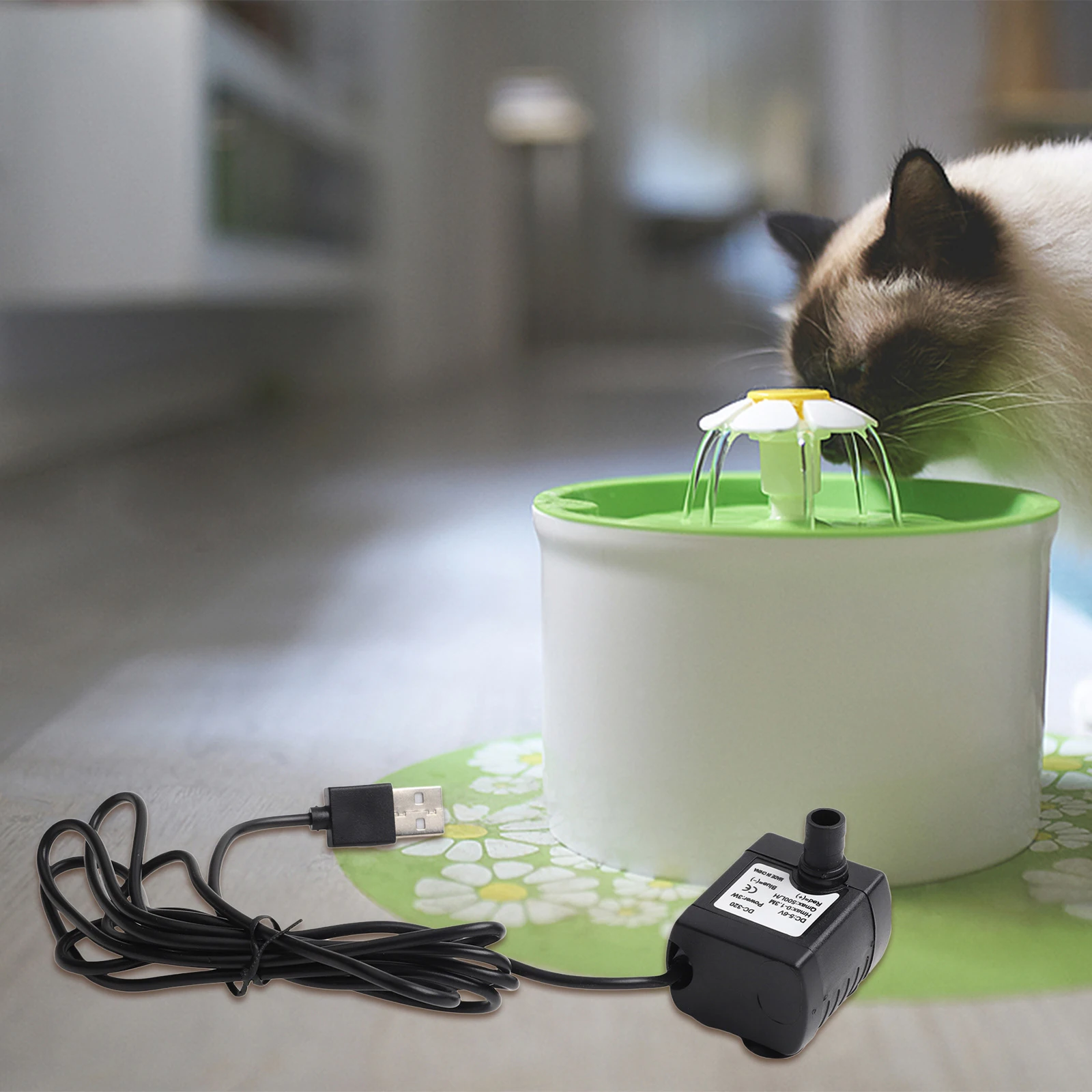 USB 3W Submersible Pump 5V 6V with 500L/H Flow Rate for Aquarium For Fountain Rockery and Garden Water Circulation