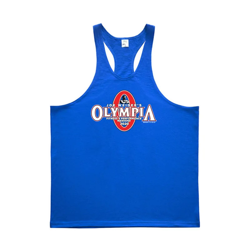 New summer Olympia men's I-shaped back narrow shoulder strap training suit pure cotton sweat-absorbing and breathable base shirt