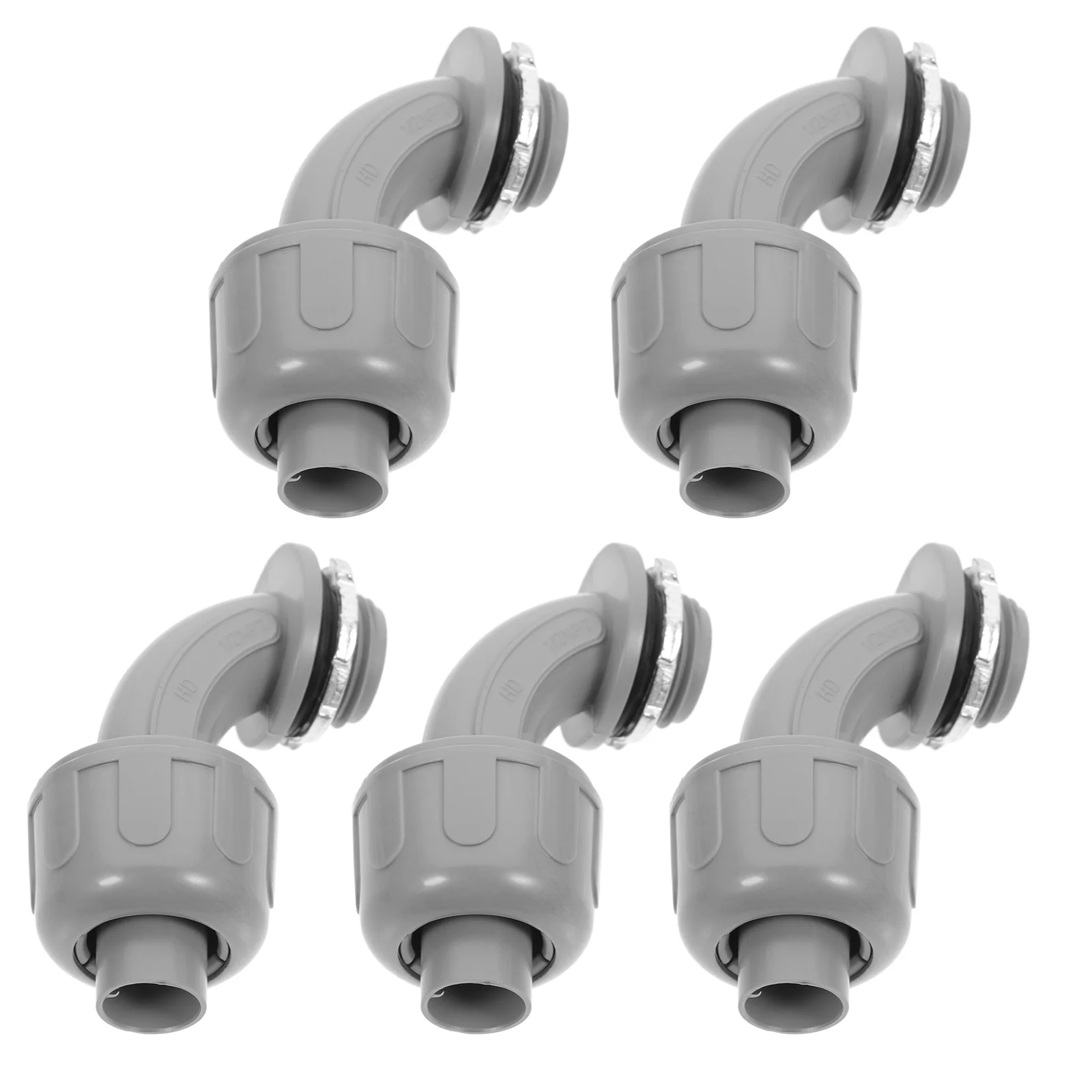 

5Pcs Waterproof 90 Degree Liquid Tight Connector Electrical Conduit Fitting Durable Easy Install for Bathroom Outdoor Lighting