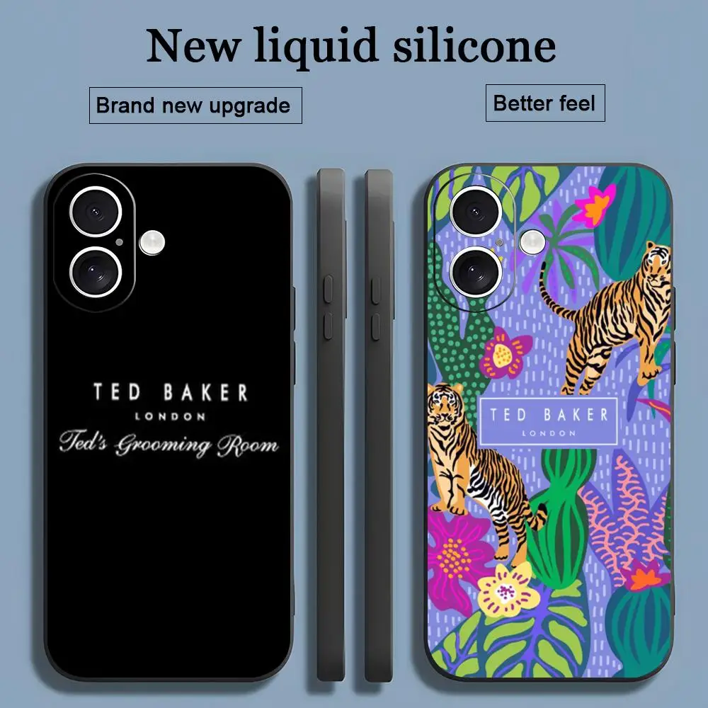 F-FlowER Ted-LO-OG-BakER funda de teléfono caliente para iPhone 17 16 15 14 13 12 11 X XR XS 8 Plus Mini Pro Max funda suave negra a prueba de golpes