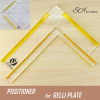 Strong Acrylic Alignment Printmaking L-Shaped Ruler Precision Tool for Gelli Plate Paper Placement 6mm Thickness Art Tool