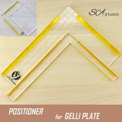 Strong Acrylic Alignment Printmaking L-Shaped Ruler Precision Tool for Gelli Plate Paper Placement 6mm Thickness Art Tool