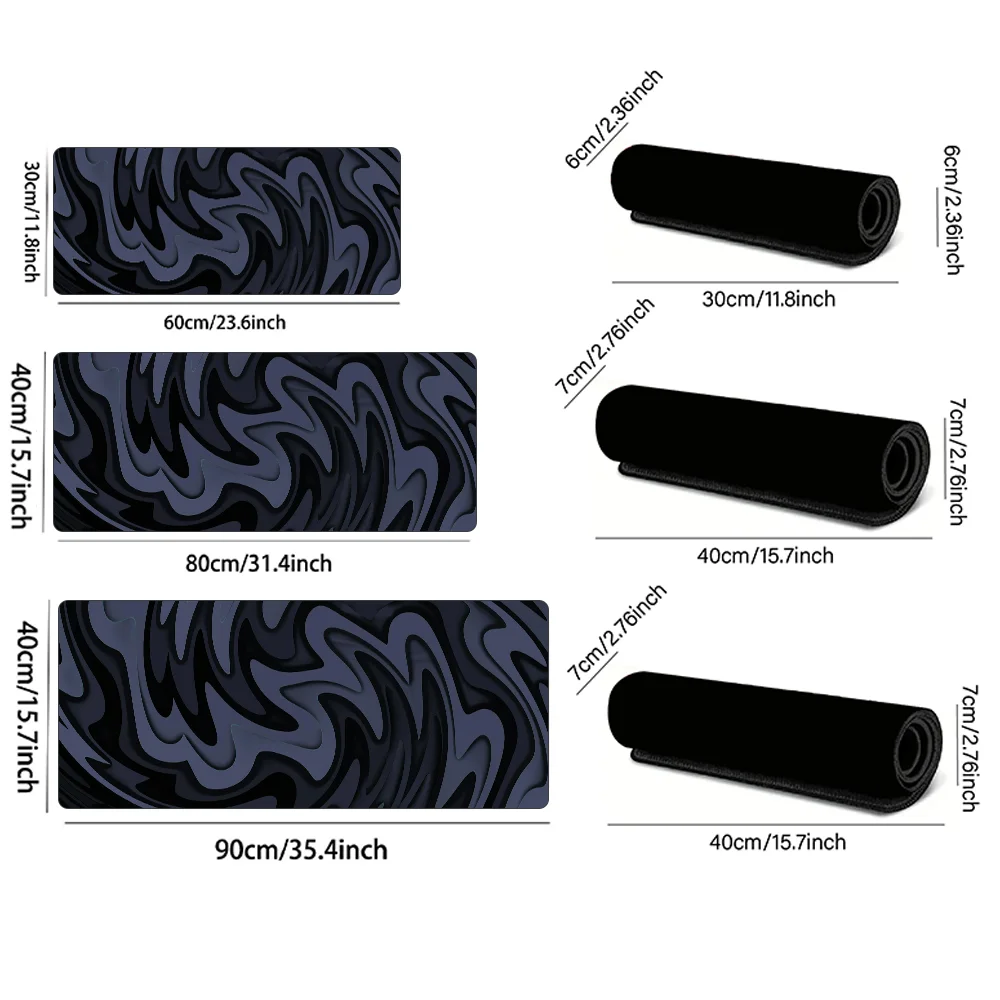 Abstract Design Mouse Pad Large Gaming Desk Mat Desk Accessories Keyboard Pad With Non-Slip Rubber Base Stitched Edge Deskpad