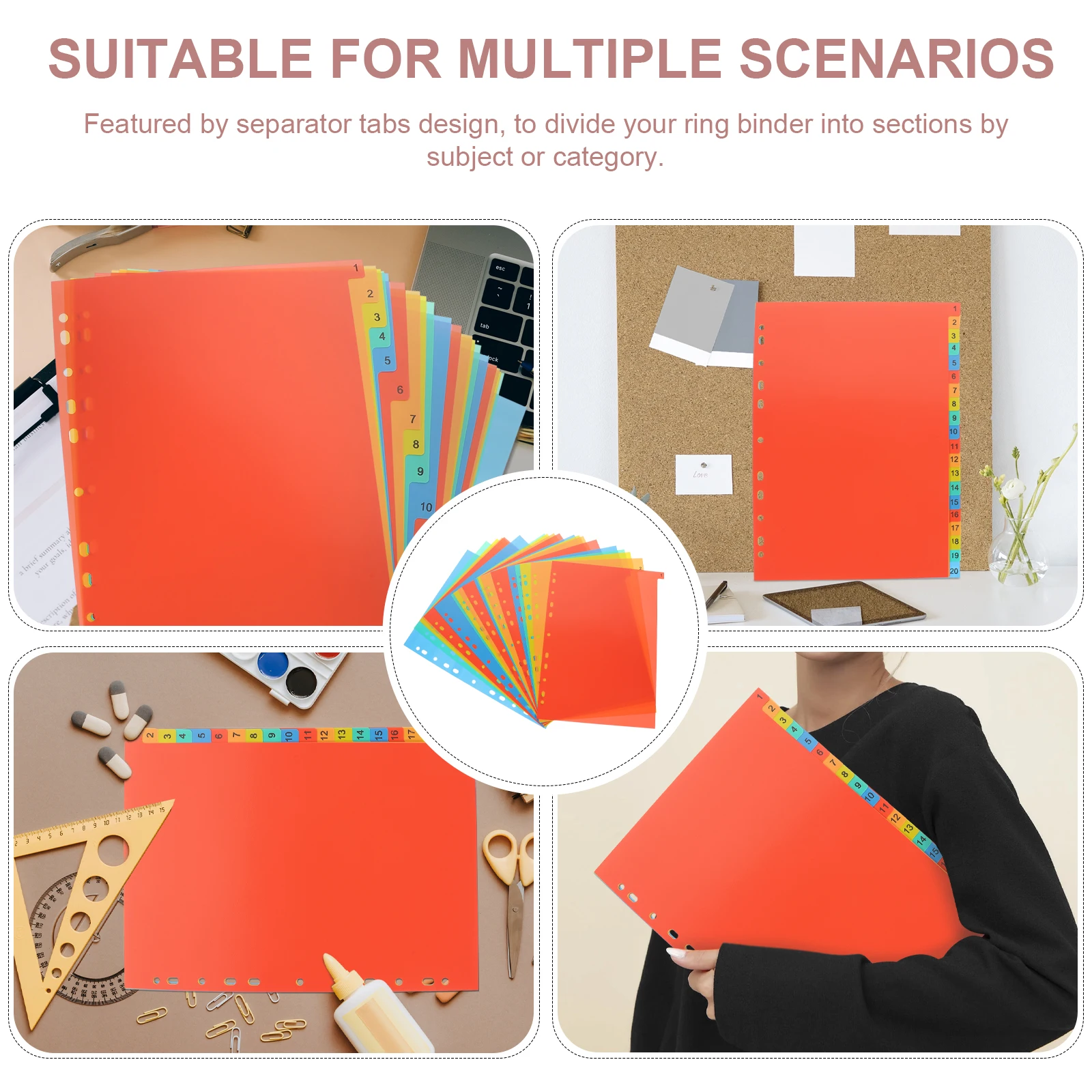 

20 Sheets Index Page Pagination Paper Divider Subject Dividers Binder Tab Notebook Slip
