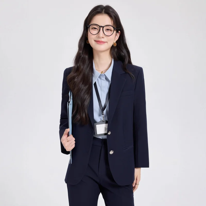 Gray formal suit for women, suitable for college students' teacher interview attire, petite women's workplace commuting suit
