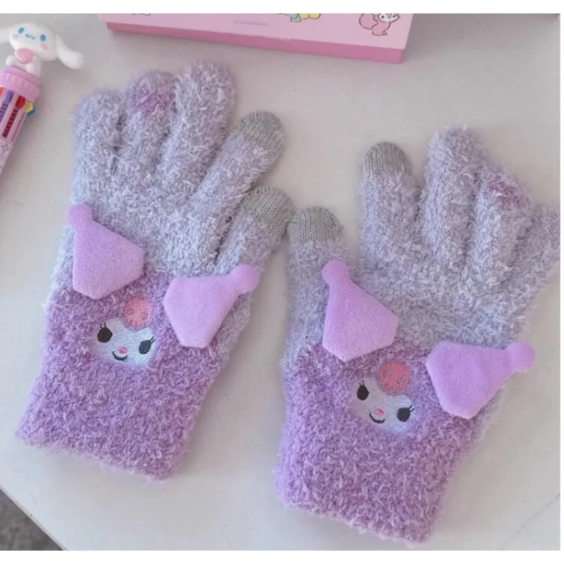 Schöne Cartoon Plüsch handschuhe Plüsch handschuhe warme weiche Plüsch kurze flauschige Winters chutz Finger handschuhe Erwachsene