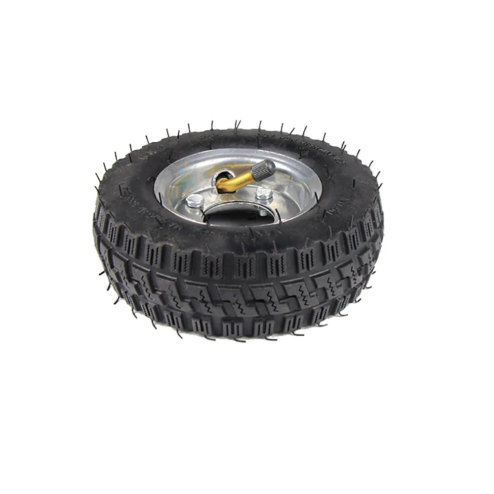 6 Inch Robot Drive Wheel - Pneumatic Rubber Tire with Anti-Slip Tread & Steel Rim (6mm/8mm Bore Options)