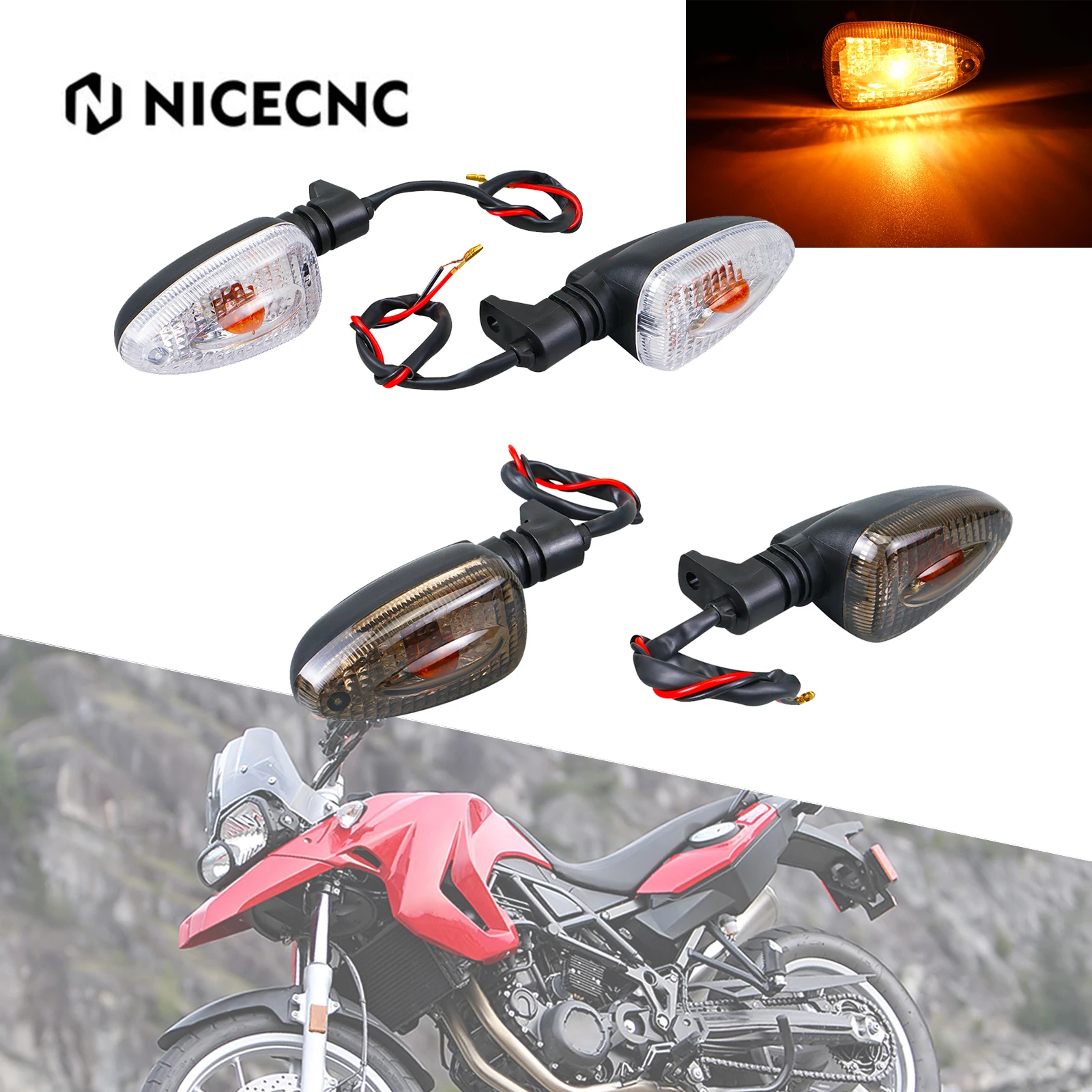 

Motorcycle Front Rear Turn Signals Indicator Lights For BMW R 1200 GS F 650 GS F 800 GS F 800 R K 1200 R K 1200 S HP2 K 1300 R