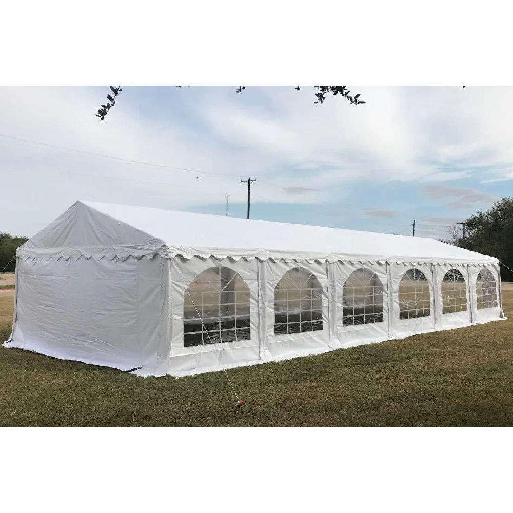 40'x20' brandvertragende (FR) PVC-feesttent, bruiloftstentluifel, tuinpaviljoen, met waterdichte bovenkant, buitenvermogen