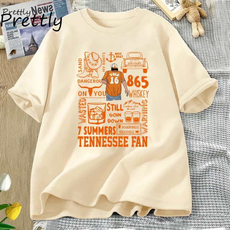 Wallen Tennessee T-shirt Women Men Casual Cotton Short Sleeve T Shirt Unisex Harajuku Football Tshirt Streetwear Clothing