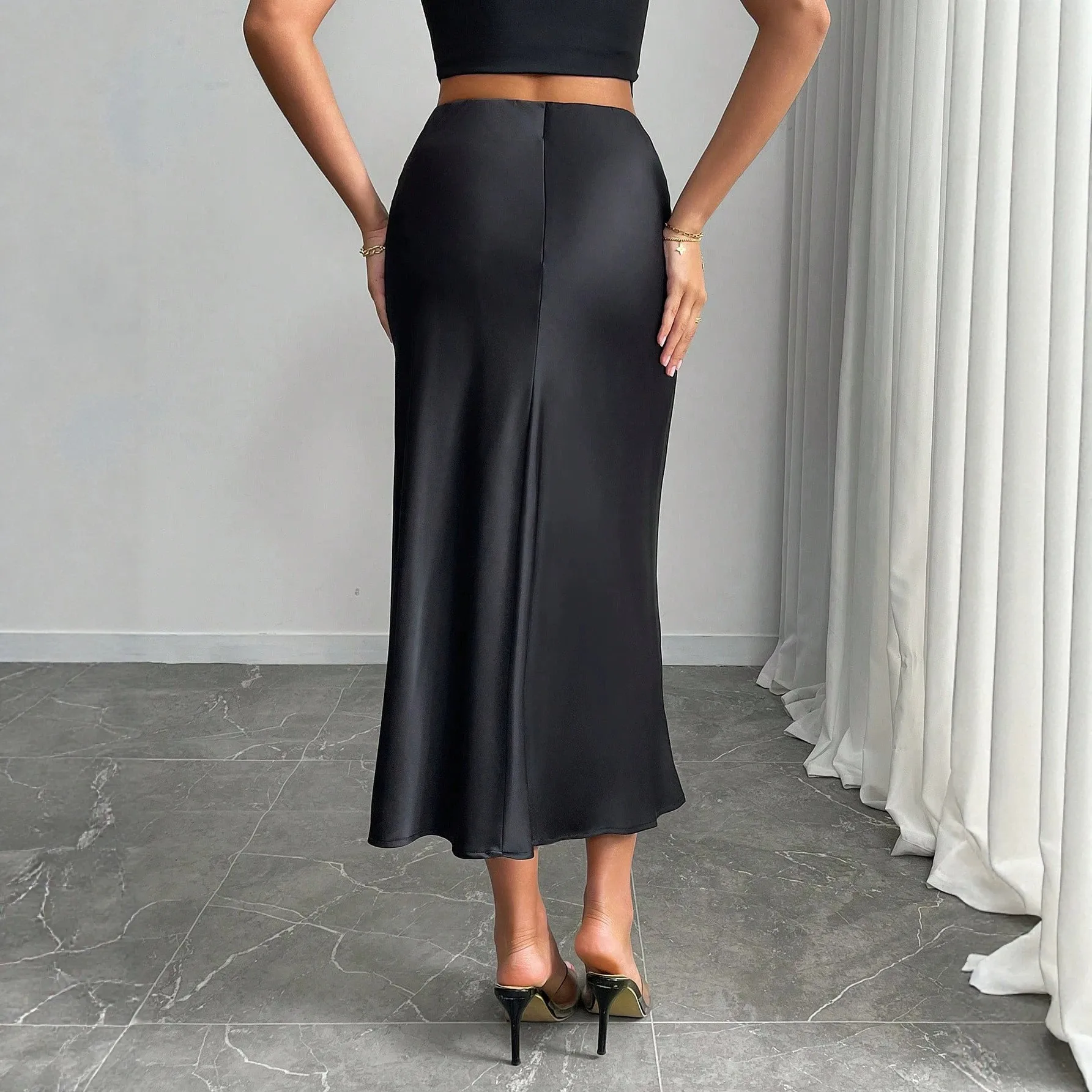 Bodycon Micro Stretch Skirt Professional with Elegant Sexy Long Fish Tail No Ironing Required Long Skirt Summer for Women