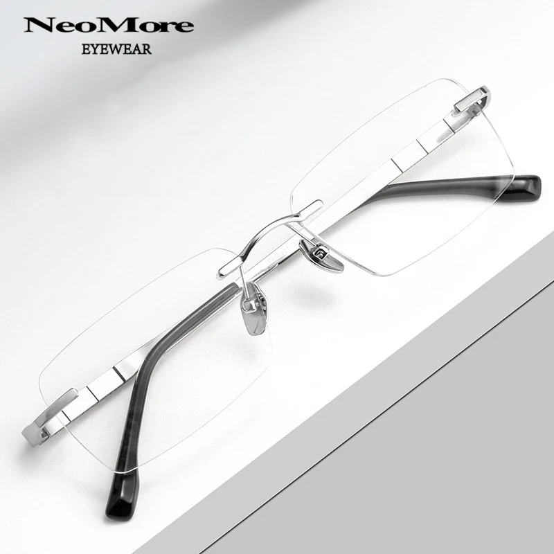 شهم بدون شفة نظارات عدسة بصرية نظارات مصمم اليدوية وصفة طبية قصر النظر نظارات القراءة الرجال الشؤون التجارية