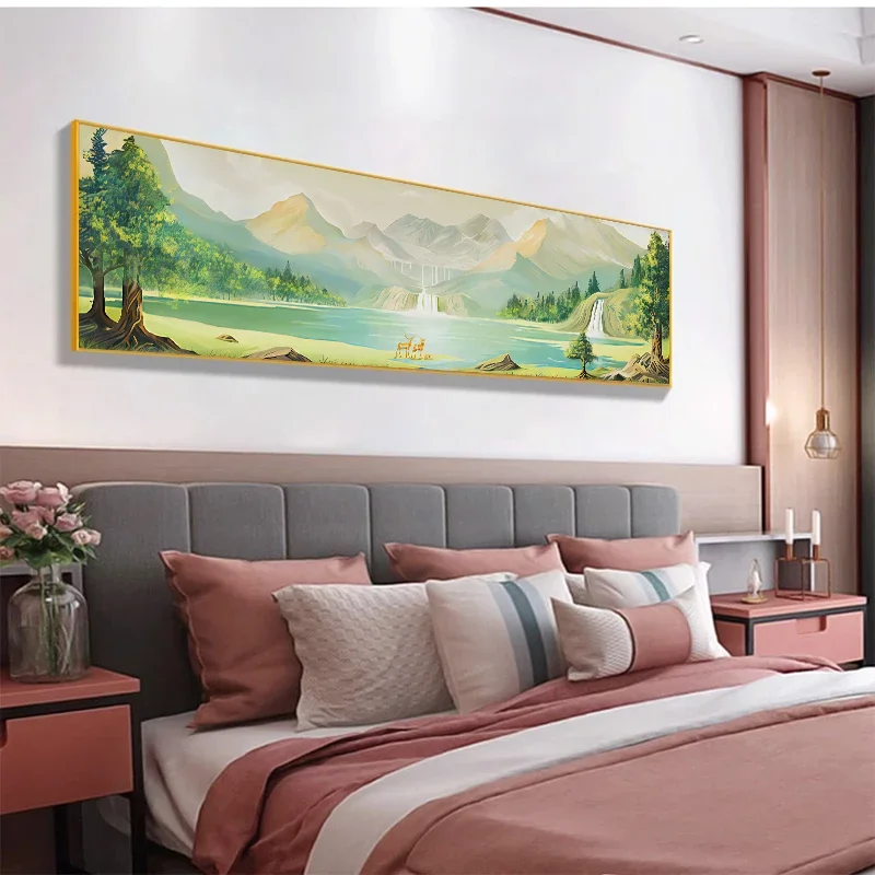 Modern Minimalist Sunshine Jinshan Nordic Style Landscape Art Painting Living Room Mural Poster Wall Decoration Home Decoration