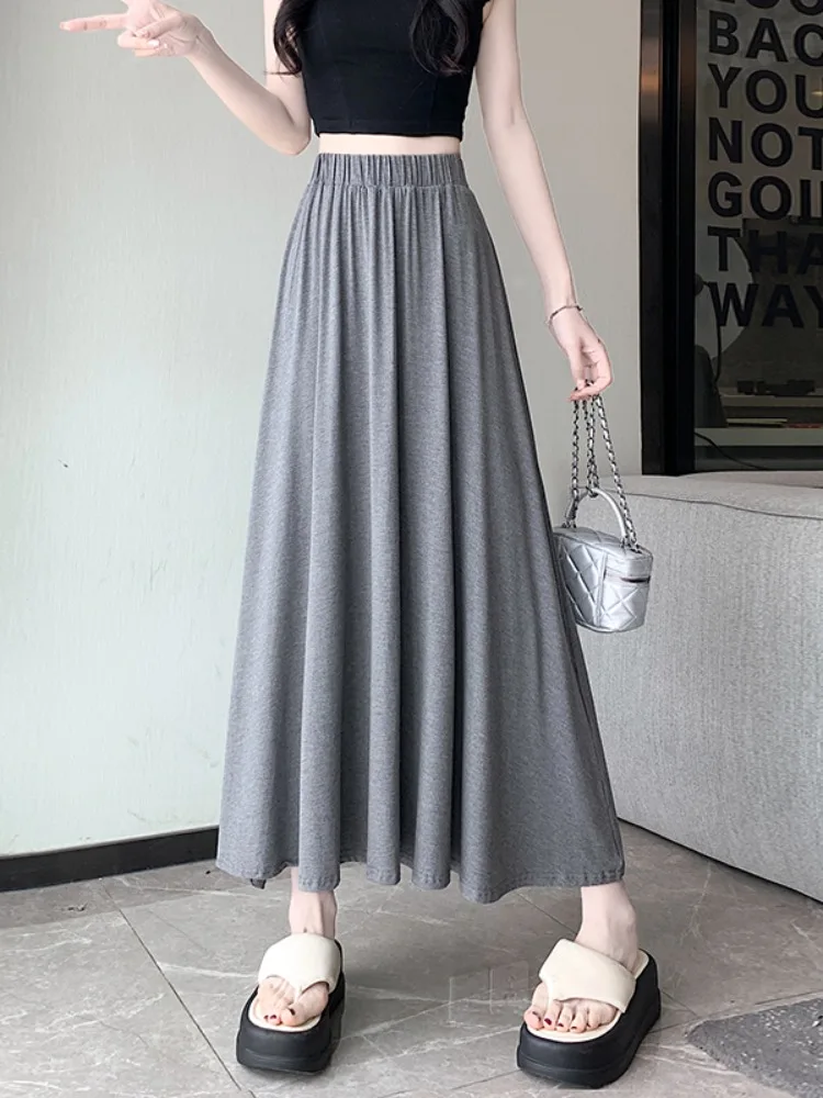 

Элегантная плиссированная юбка из модала для женщин, средней длины, А-силуэт, миди, лето 2026, новинка, с милым вышитым дизайном Ciwalk