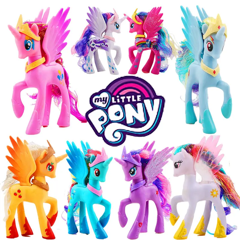 14 см My Little Pony, мультяшная аниме-кукла, фигурка Rarity Apple Jack Rainbow Dash, модель принцессы Celestia для детей, подарки на день рождения для девочек