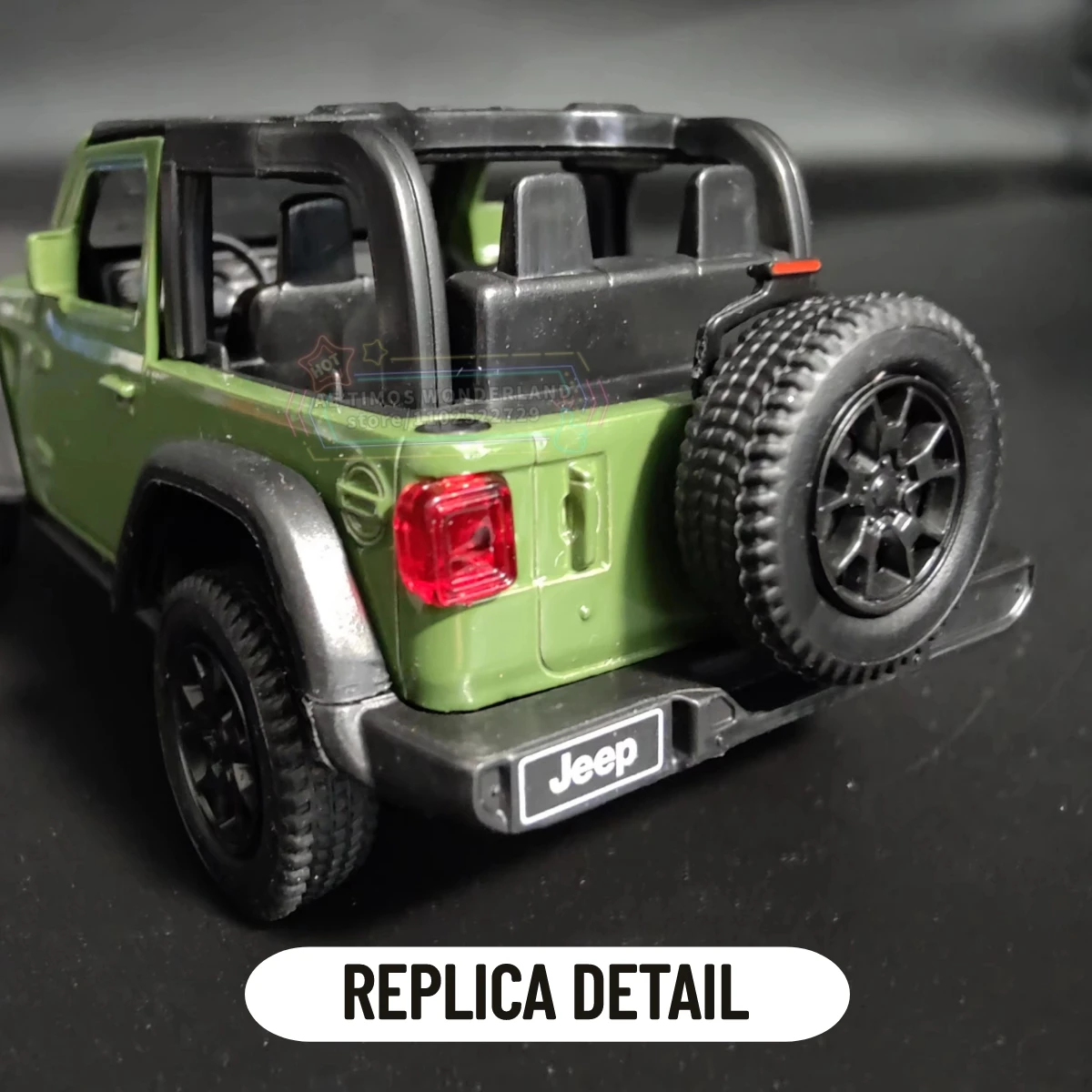 Jeep Wrangler Rubicon Car Model Replica Diecast Mini Vehicle Collection, decoración Interior del hogar, regalo de Navidad, juguete para niños,