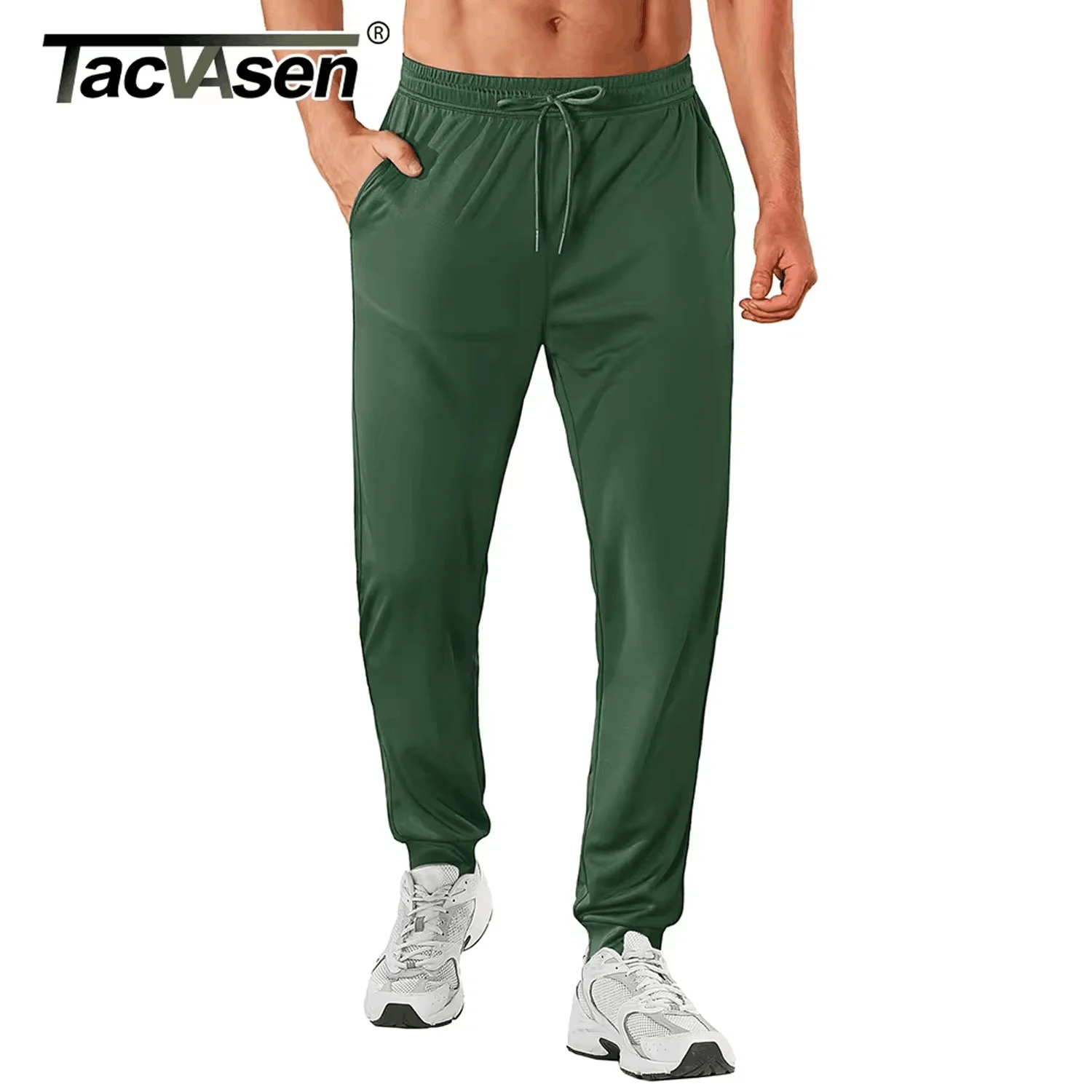 TACVASEN Lightweight Sport Pants Mens Quick Dry Elastic Waist Running Pants Outdoor Gym Workout Athletic Pants Sweatpants Jogger