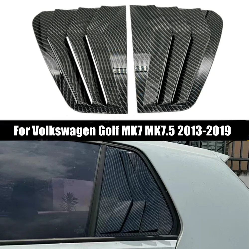 2PCS For VW Golf MK7 MK7.5 2013-2019 Car Rear Window Quarter Louver Cover Exterior Side Vent Shutter Trim Scoop Accessories