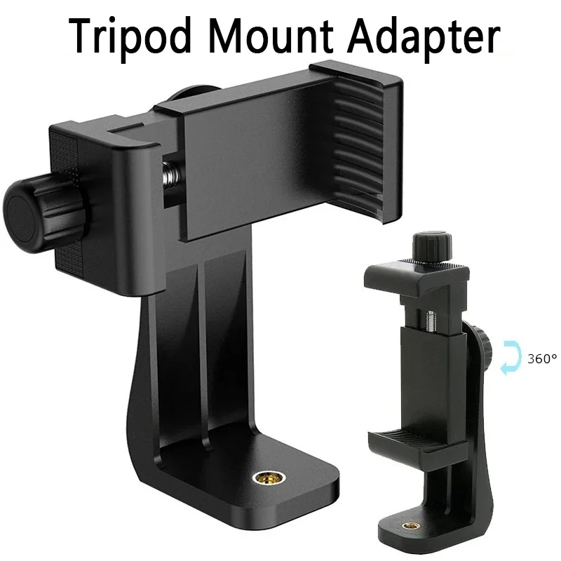 

Универсальный зажим для телефона с винтовым держателем для штатива 1/4, вертикальное крепление, совместимое с держателем для телефона iPhone Xiaomi Huawei, настольный адаптер ​