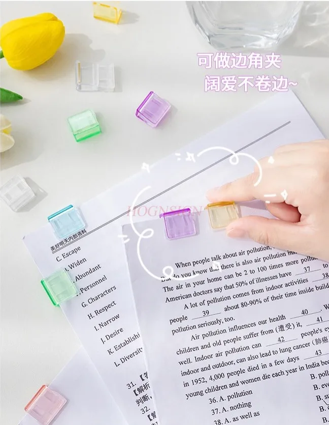 5 Paper Clip Mini Color Paper Clip Candy Transparent Metal Document Bookmark File Index Page Clip Office Staples