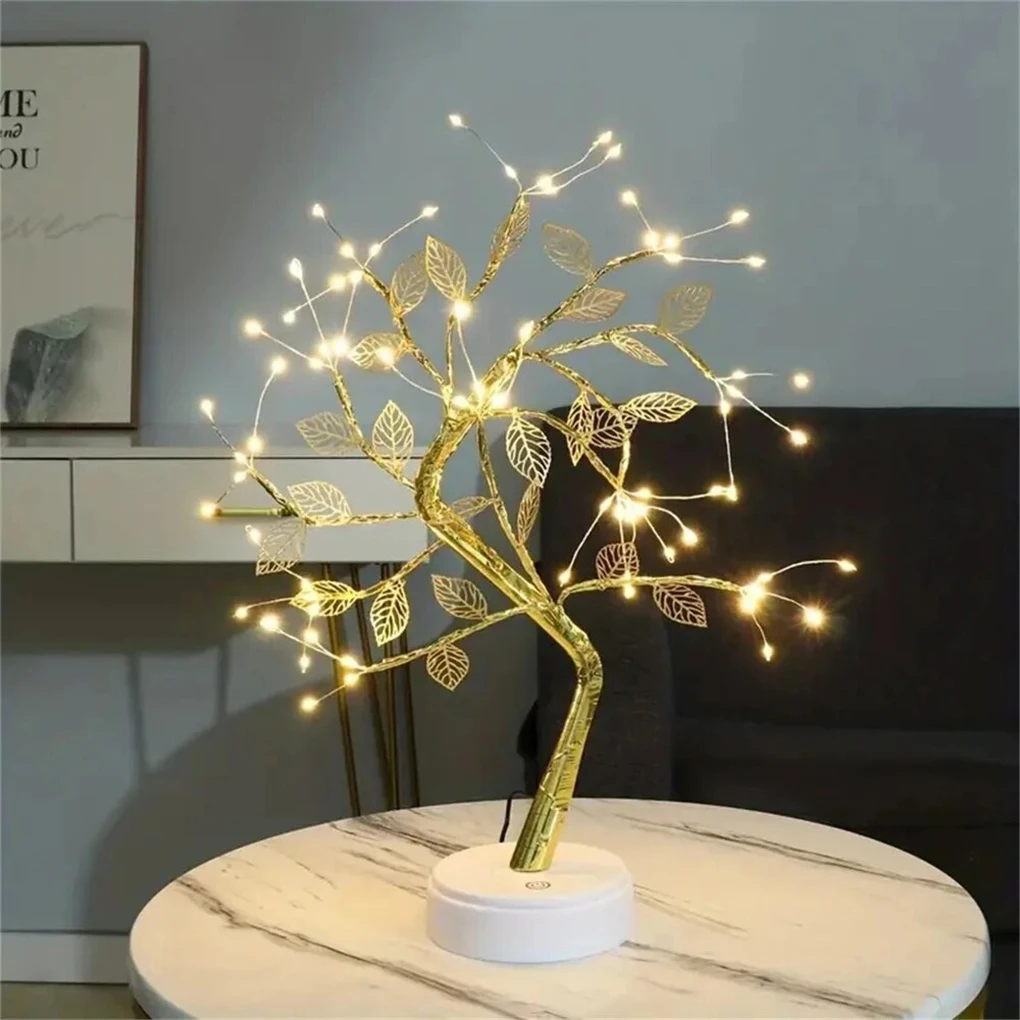 Luce d'atmosfera in stile bonsai ABS con alimentazione USB/batteria per la decorazione domestica Decorazione della camera da letto Luce notturna a LED