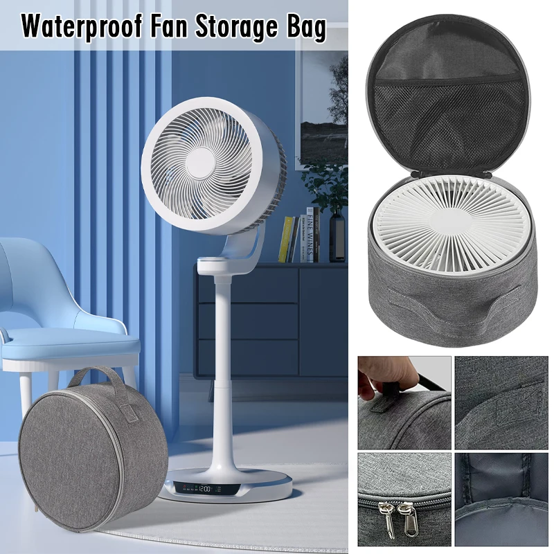 Large Capacity Telescopic Fan Storage Bag Portable Waterproof Fan Hand Bag Mesh Pocket Folding Fan Storage Case Travel Camping