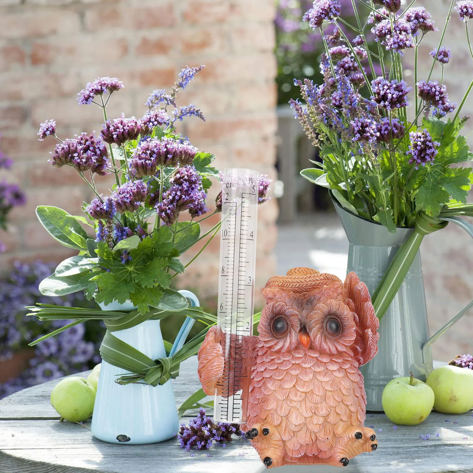 

Owl Rain Gauge Garden Decor Resin Craft Yard Ornament Home Balcony Scene Adornment Resin Owl Shape Decor Yard Adornment