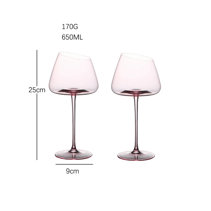 2Pcs Red Wine Glass Blind Box 255/580/650ML Wine Glass Big Belly Tasting Cup Crystal Burgundy Bordeaux Goblet Glass Glasses