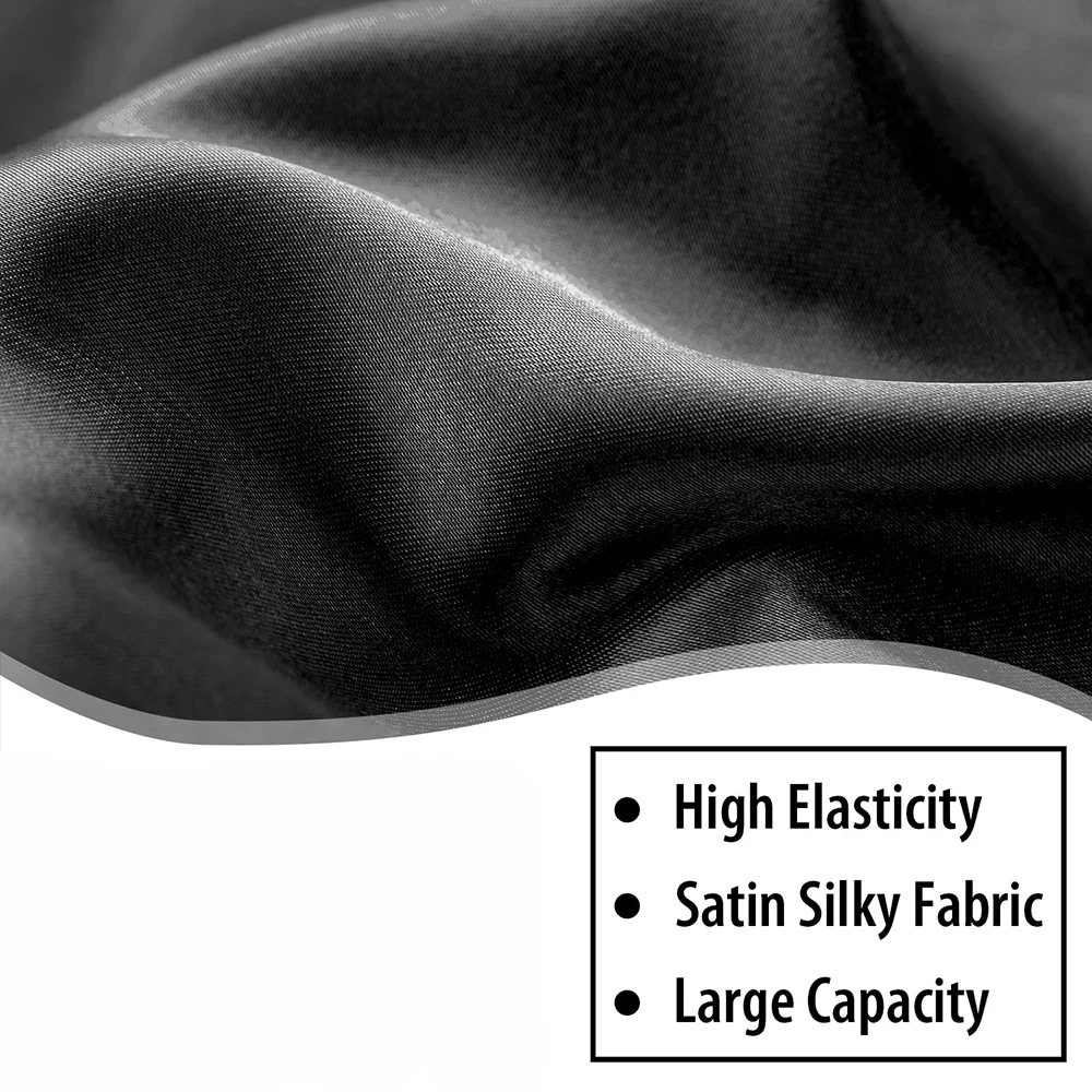 غطاء رأس من الساتان الناعم الحريري الطويل للشعر الطبيعي والشعر المجعد، قبعة شعر كبيرة الحجم جدًا مع ربطة عنق للنوم الليلي المريح