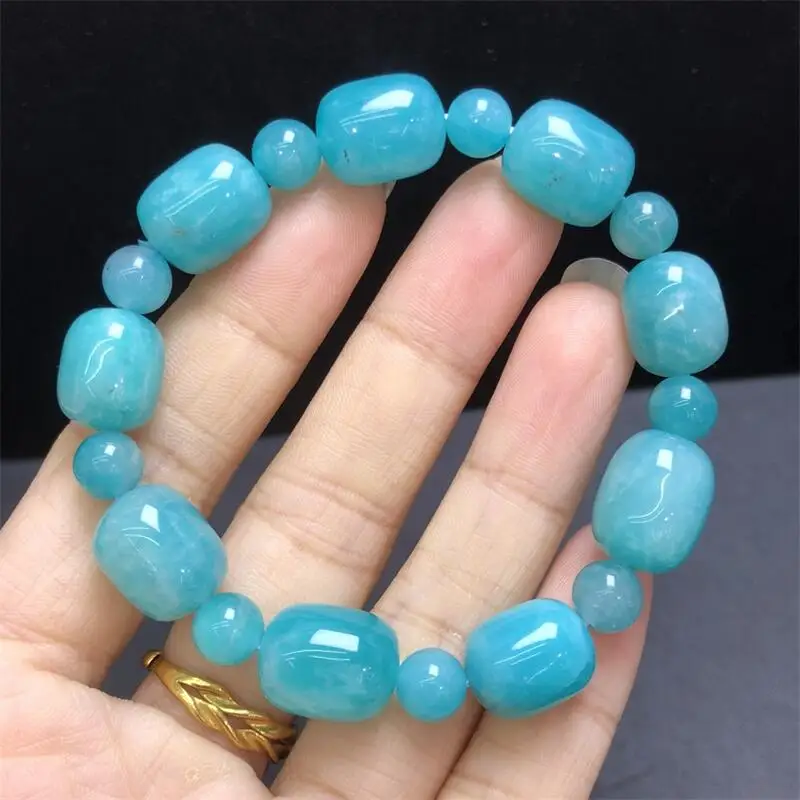 11X15MM Natural Amazonite Cube Bead Bracelet Healing Reiki Crystal Man Woman Fengshui Jewelry Birthday Gift 1pcs