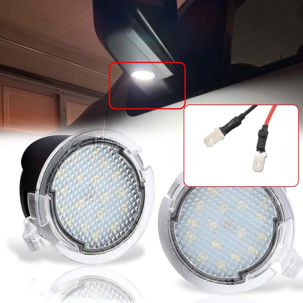 

6000K White LED Under Side Rearview Mirror Puddle DRL Light for Ford Mustang Raptor Range T6 F-150 Raptor Taurus Everest Mondeo
