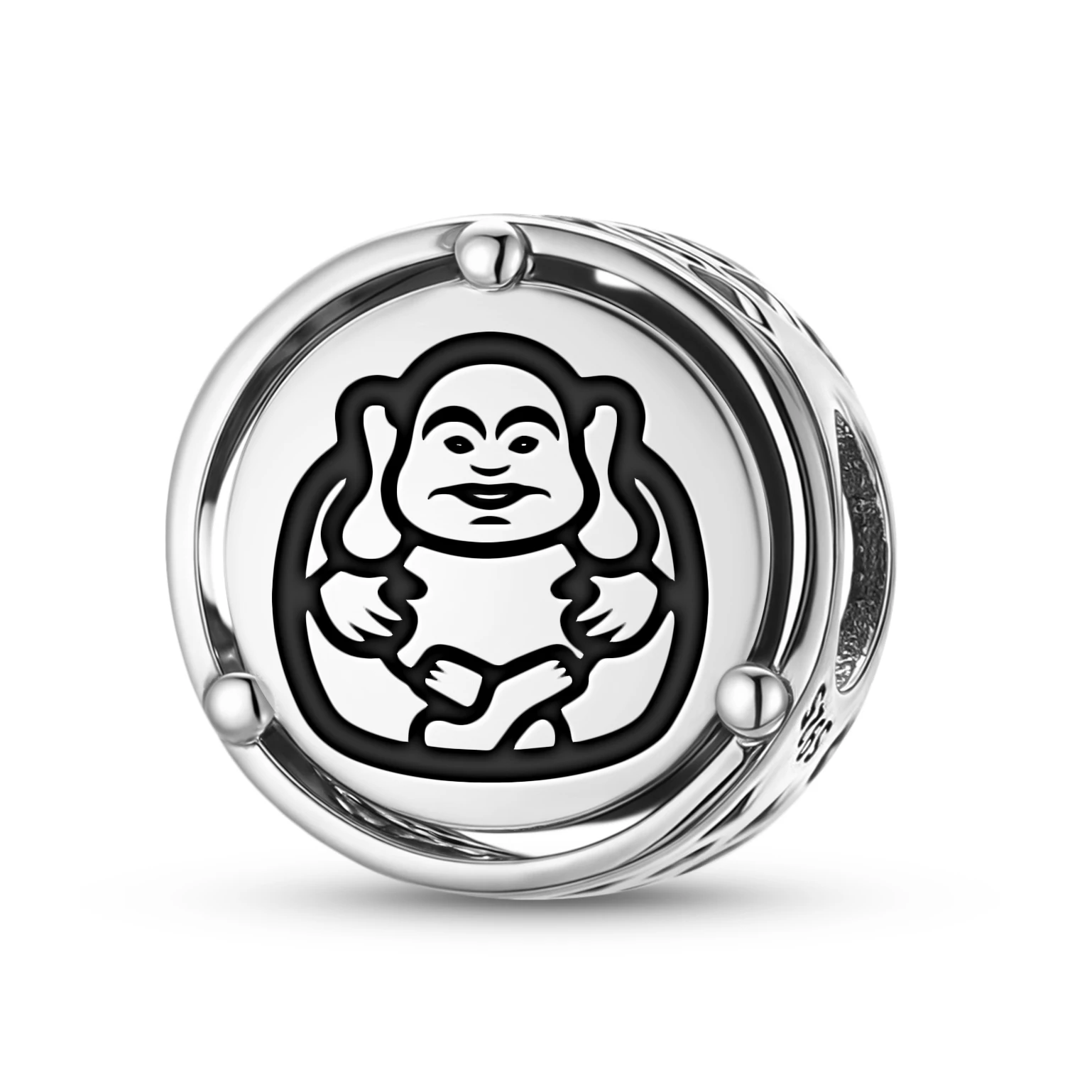 925 Sterling SilverChineseLaughing BuddhaCharm Fit Original Bracelet Diy Jewelry Accessories Family Bead