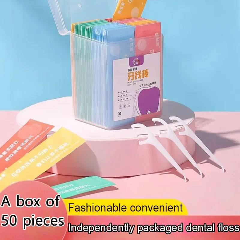Adult Disposable Dental Floss Picks Independently Packaged Teeth Cleaning Tool for Oral Hygiene Gap Cleaner
