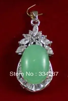 

wholesale 6 color! charm green/pink/purple/blue/red oval jadestone 18KGP CZ pendant free chain