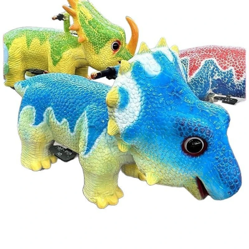 Charging coin-operated dual battery mount running sports car simulation dinosaur battery car pass square stroller