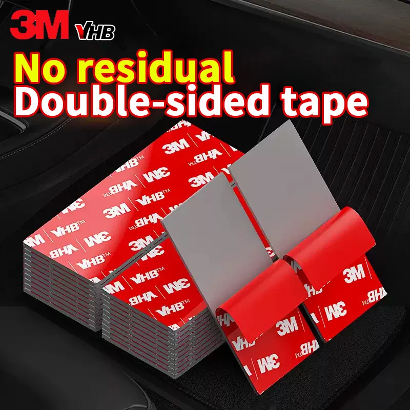 3M double-sided adhesive tape, rectangular shape, for wall fixation and decoration, automotive decoration, VHB tape, no residue
