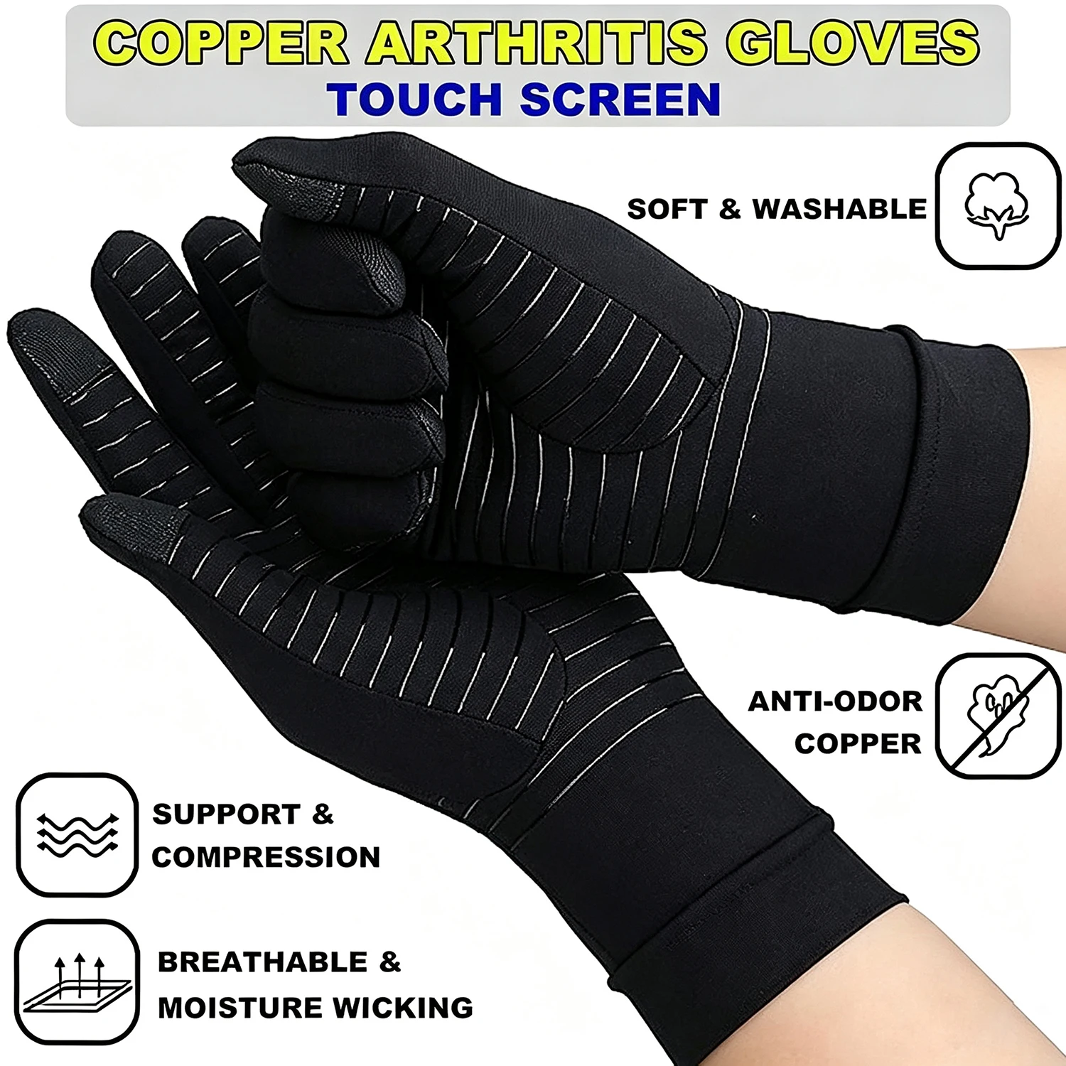 Arthritis Compression Gloves, - Knit Glove Touch Screen recension och pris