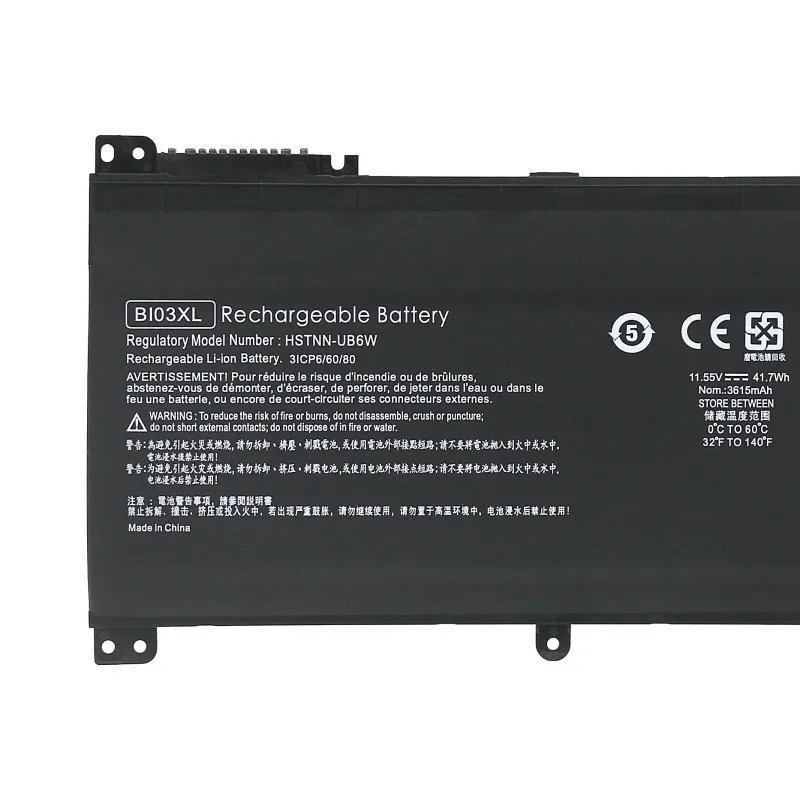 Original Laptop Battery BI03XL 11.55V 41.5WH 3450MAH For HSTNN-LB7P 844203-850 843537-421 BI03XL
