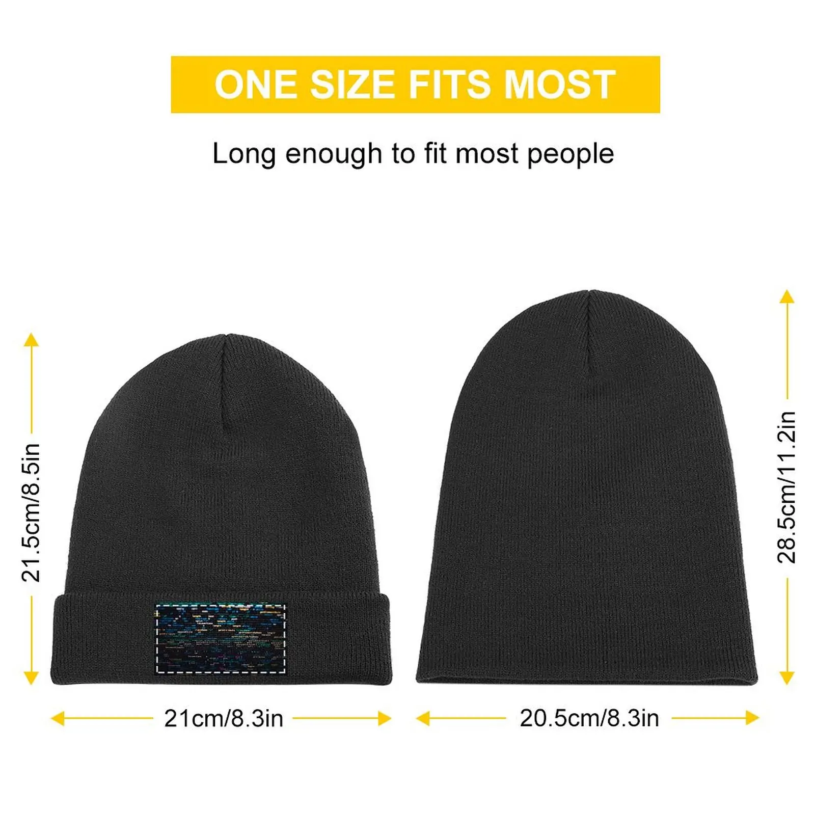 Software Developer Programming Code on Black Background Knitted Cap Sun Cap Bobble Hat Luxury Brand Women Caps Men's