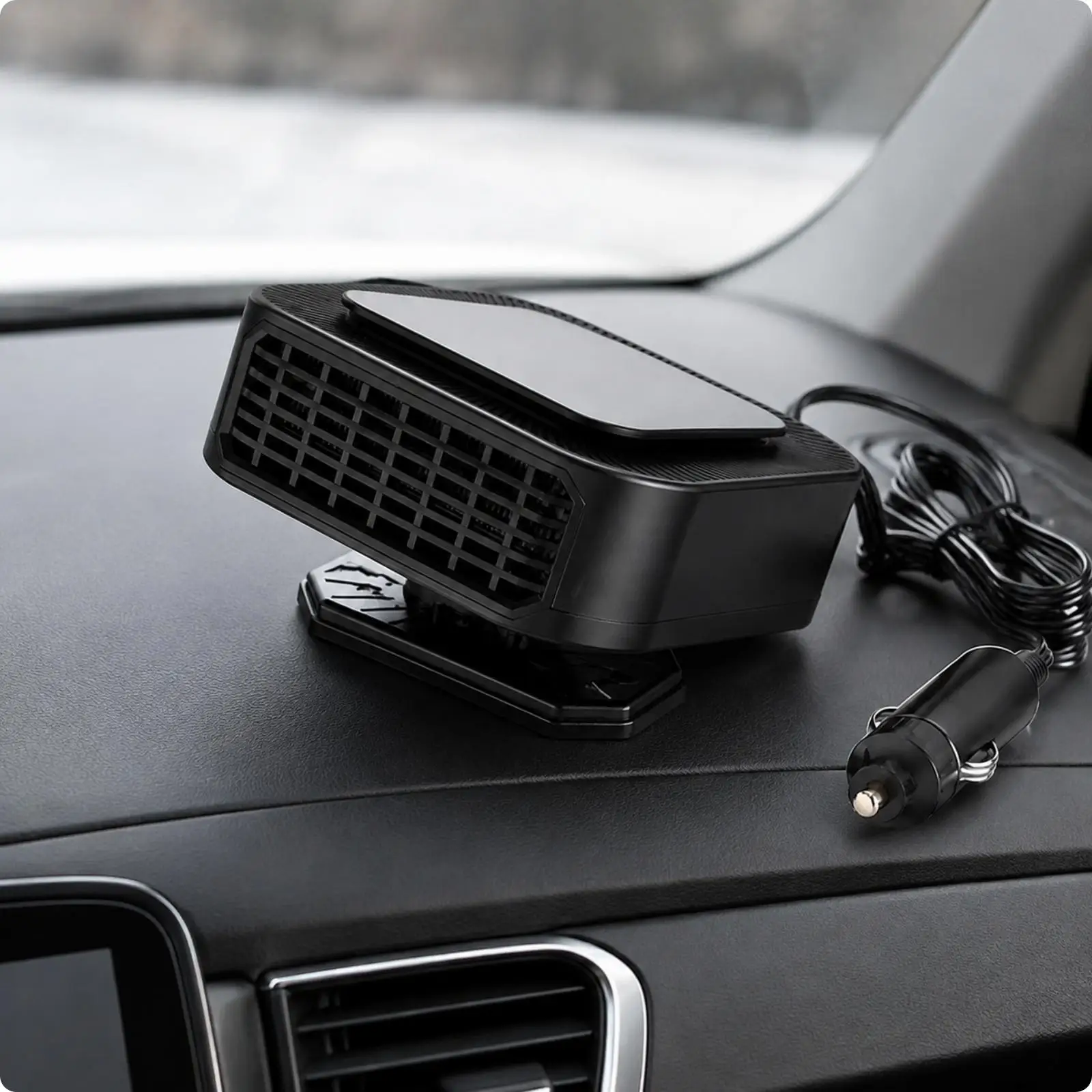 Dashboard Car Heater 12V Compact Vehicle Defogger with Rotating Head Fast Cabin Warming for Cold Winter Travel