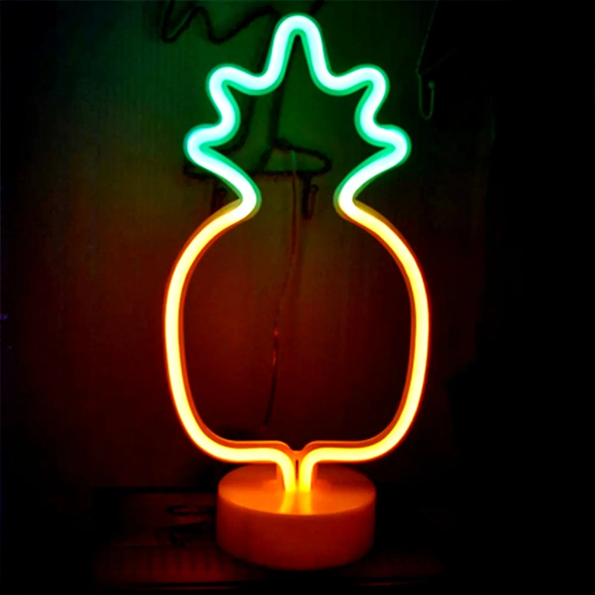 Ananas LED Neon Sign Lamp USB/Battery Power Lamp Desktop Ambient Light per camera da letto Table Home Wedding Christmas Decoration