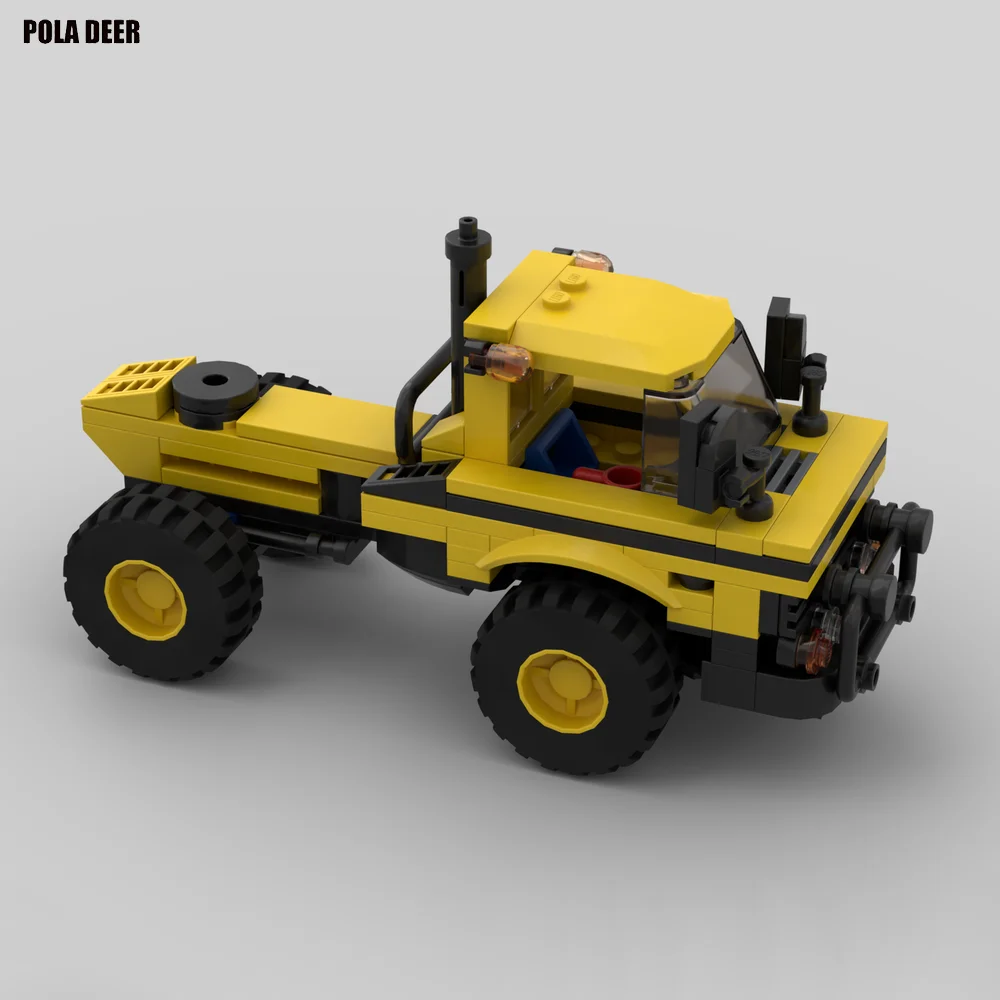 Poladeer 385 Pcs Creative Construction Truck and Bulldozer Small Particle Assembly Building Blocks Puzzle Model Toy Holiday Gift