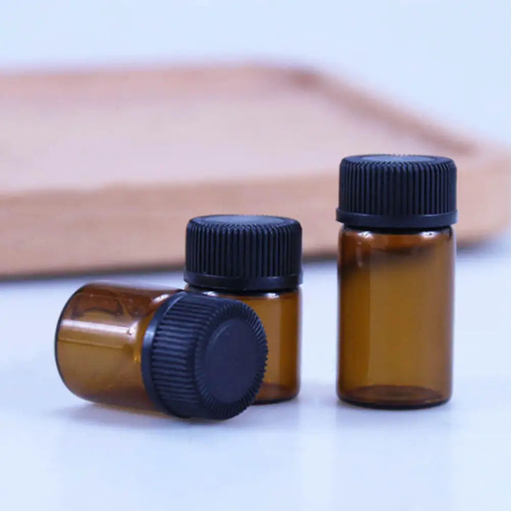 24 Mini Botellas de Vidrio para Aceites Esenciales con Tapa Hermética, Frascos Portátiles de Viaje para Perfumes, Colonias y Aceites Naturales, Recargables