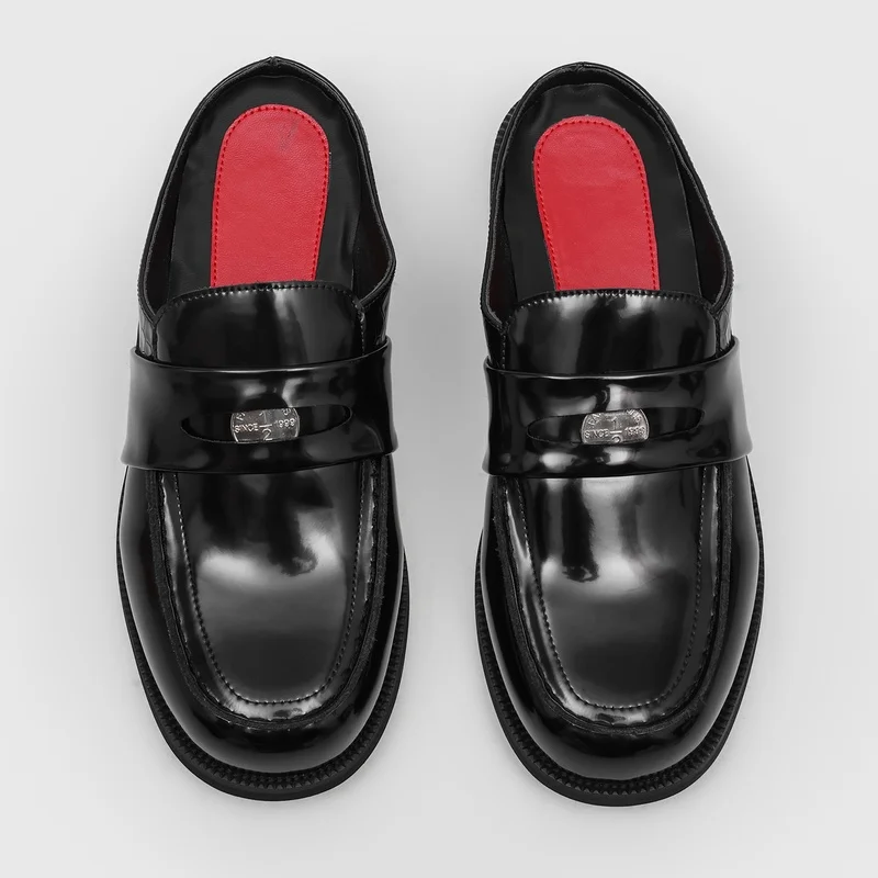 Men Lazy Half Slippers Summer New Style High-end Feel Embossed Retro Fashion Trend M Ü Ller Shoes