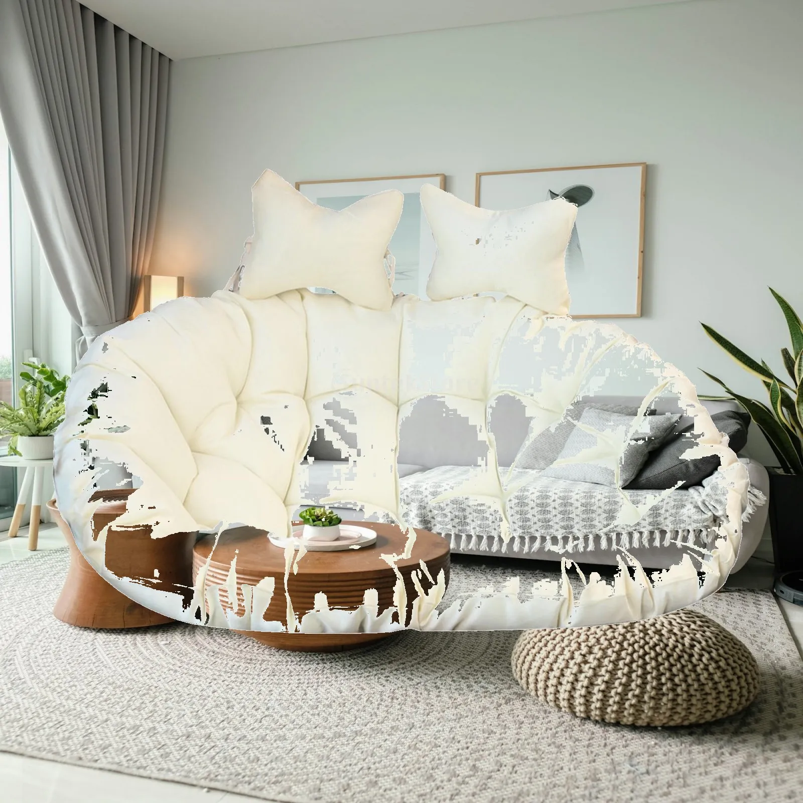 Hanging Chair Cushion for 2 Persons Large Pad for Garden Home Living Room