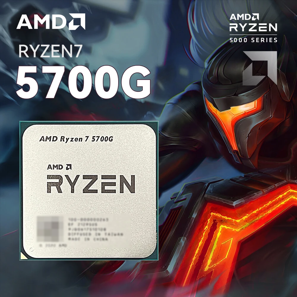 AMD R7 5700G  3.8GHz Base Clock 8-Core 16-Thread Desktop Processor CPU, AM4 Socket, AMD Radeon Graphics, ZEN3 DDR4  Gaming