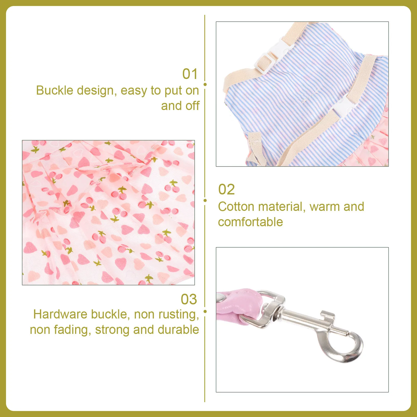 

1 set Rabbit Dress With Leash Stylish Handcrafted Pet Bunny Clothing For Small Animals Outdoor Party Wear Decorative Costume