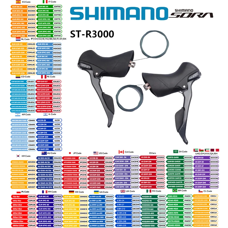SHIMANO SORA R3000 2x9 R3030 3X9 vitesses manette de vitesse double levier de commande vélo de route vélo pour dérailleur avant dérailleur arrière