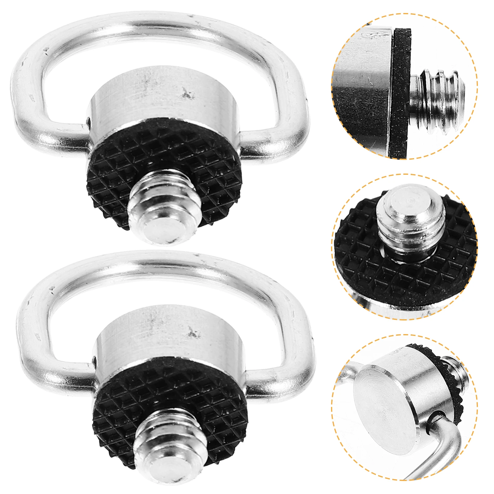 

2pcs /4-20 Thread Silver Stainless Steel Tripod Ring Mounting Bracket Plate Photography Accessory D-Ring Replacement