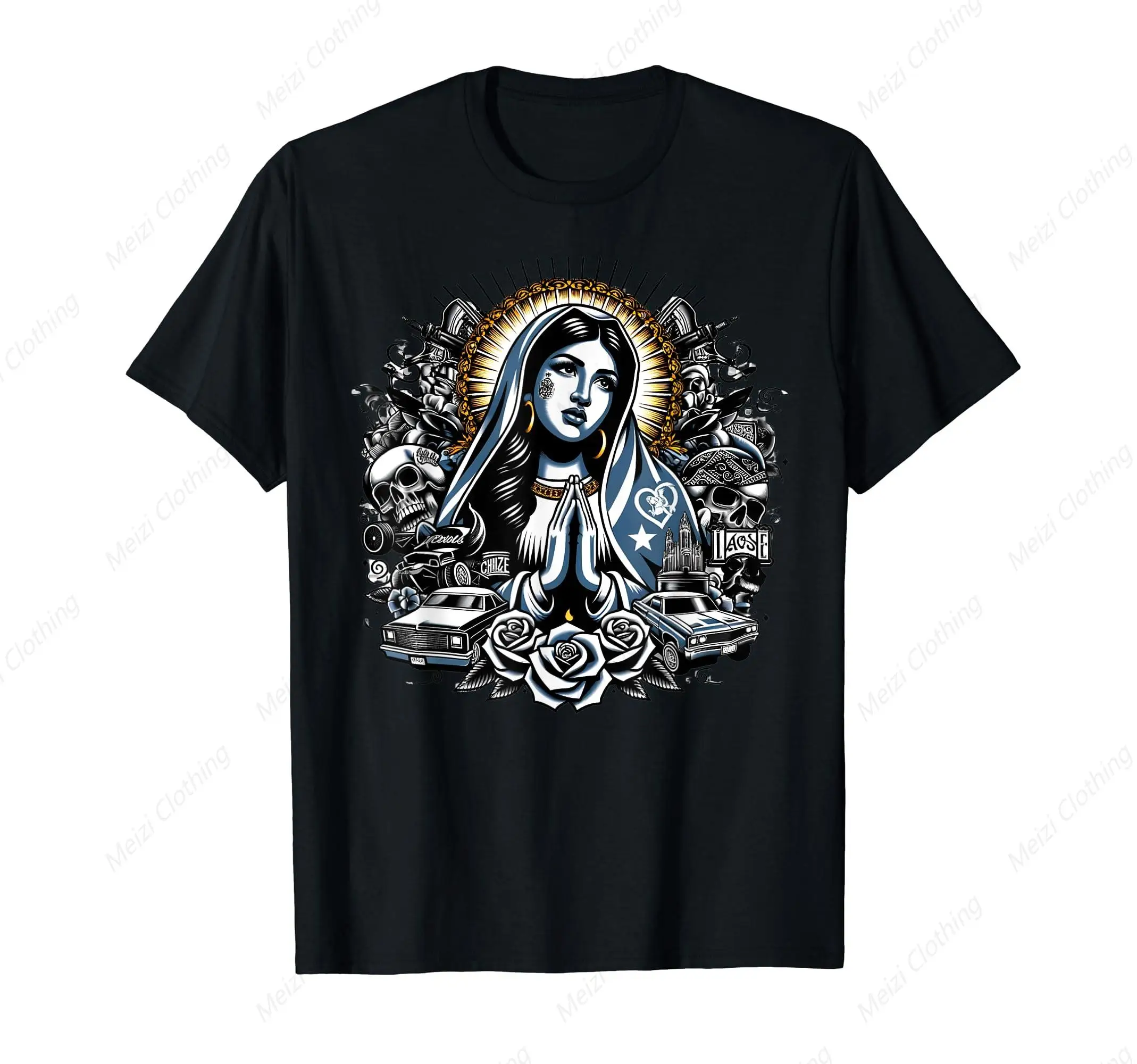 

Cool Pure Cotton Shirt Our Lady of Guadalupe Mexico Catholic Men's T-shirt Gift